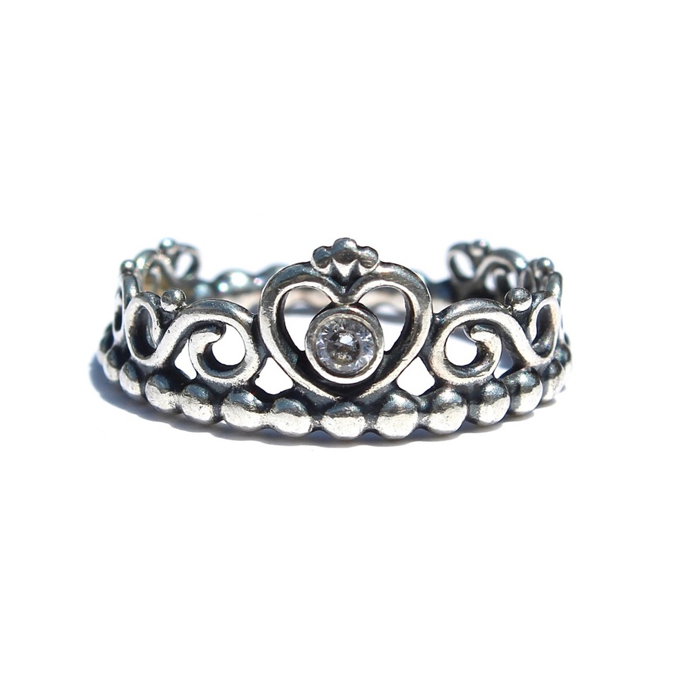 Pandora Princess Tiara Crown Ring Sterling Silver